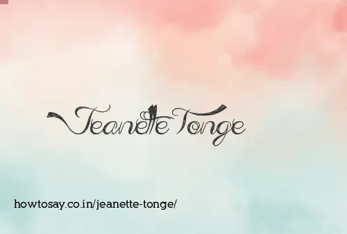 Jeanette Tonge