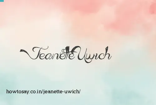 Jeanette Uwich