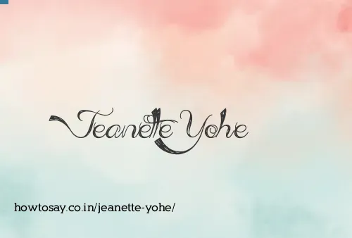 Jeanette Yohe
