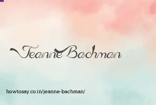 Jeanne Bachman