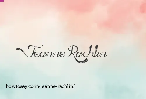 Jeanne Rachlin