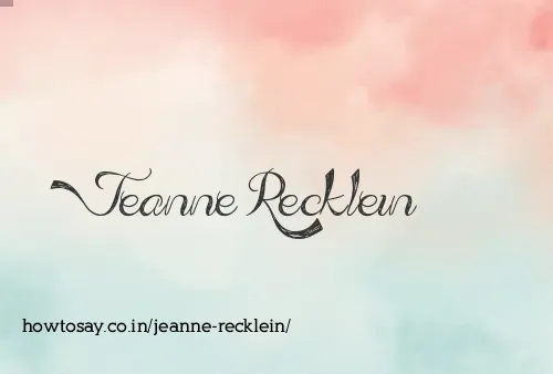 Jeanne Recklein