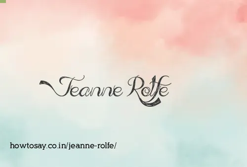 Jeanne Rolfe