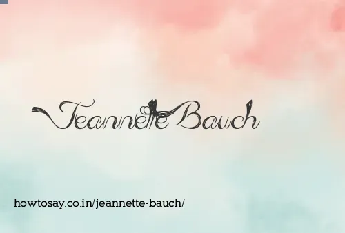 Jeannette Bauch
