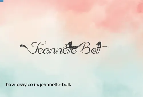 Jeannette Bolt