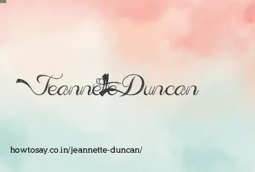 Jeannette Duncan