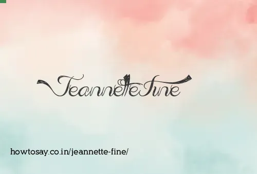 Jeannette Fine