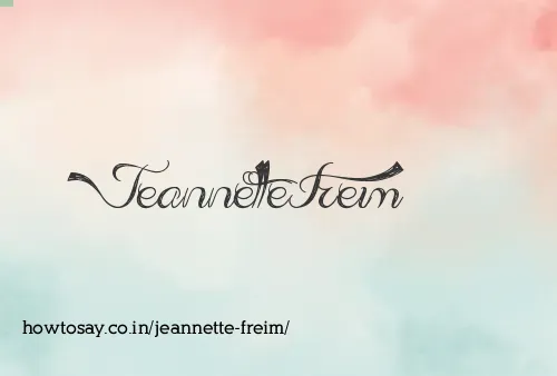 Jeannette Freim
