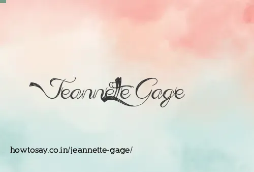 Jeannette Gage