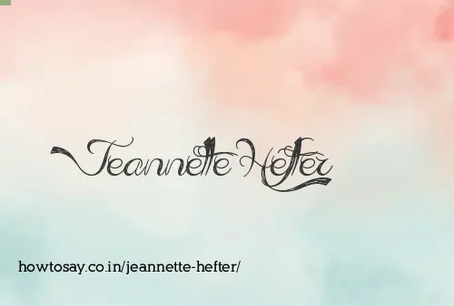 Jeannette Hefter
