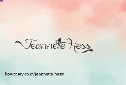 Jeannette Hess