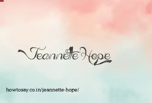 Jeannette Hope