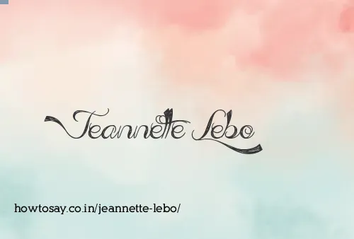 Jeannette Lebo
