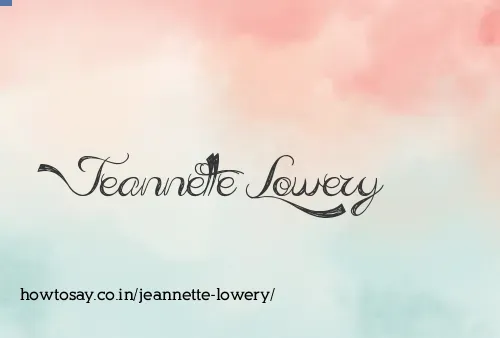 Jeannette Lowery