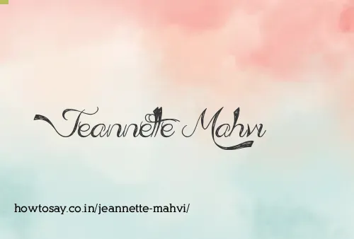 Jeannette Mahvi
