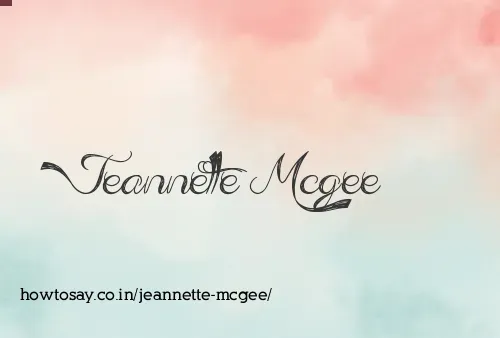 Jeannette Mcgee