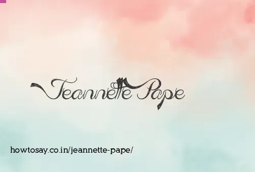 Jeannette Pape