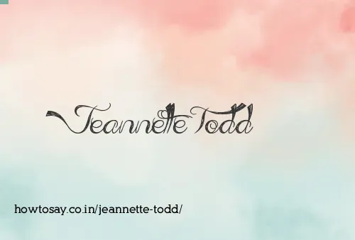 Jeannette Todd