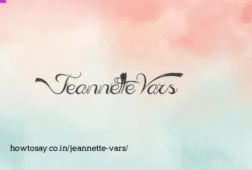 Jeannette Vars