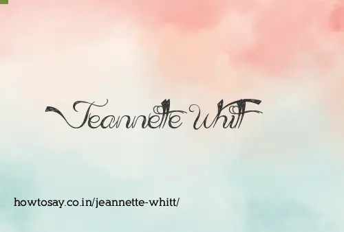 Jeannette Whitt