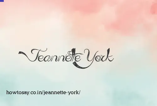 Jeannette York