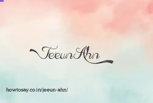 Jeeun Ahn