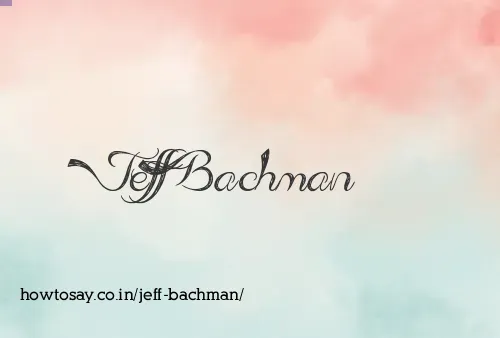 Jeff Bachman