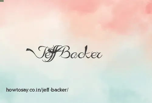Jeff Backer