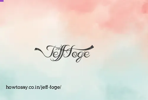 Jeff Foge