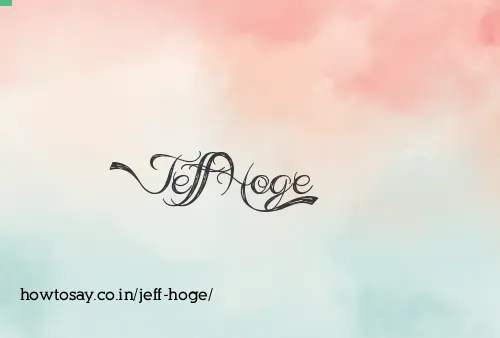 Jeff Hoge