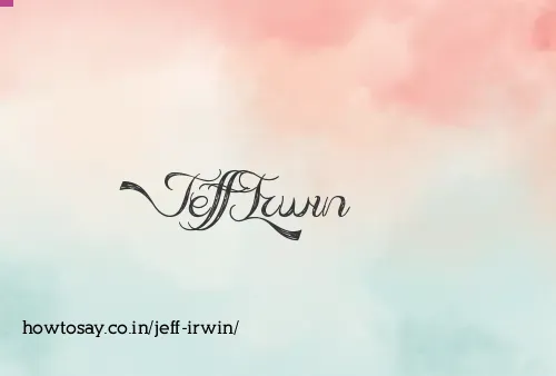 Jeff Irwin