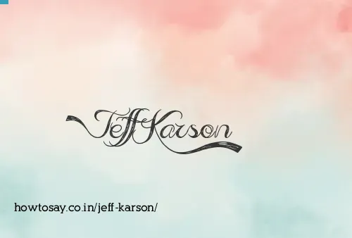 Jeff Karson