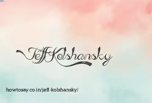 Jeff Kolshansky