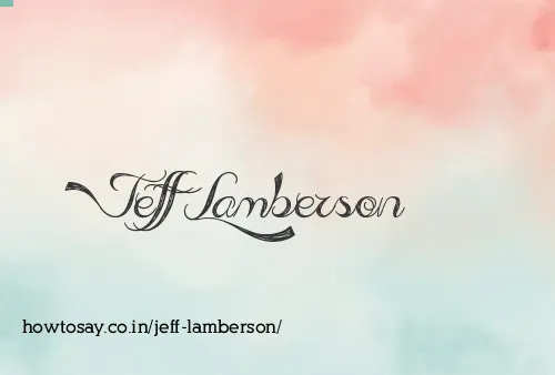 Jeff Lamberson