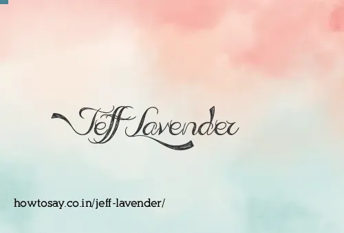 Jeff Lavender