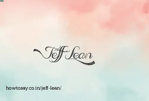 Jeff Lean