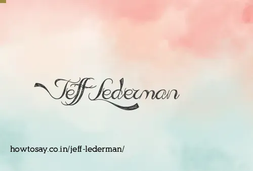 Jeff Lederman
