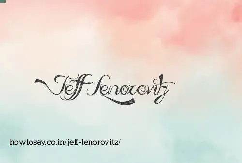 Jeff Lenorovitz