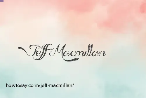 Jeff Macmillan