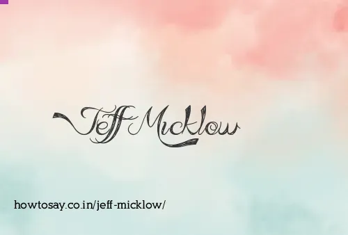Jeff Micklow