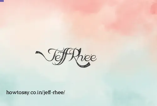 Jeff Rhee