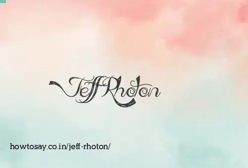 Jeff Rhoton