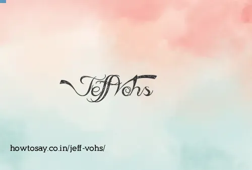 Jeff Vohs