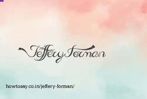Jeffery Forman