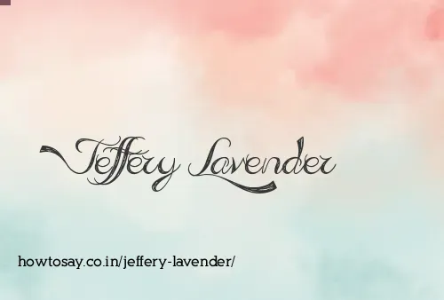 Jeffery Lavender