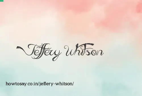 Jeffery Whitson
