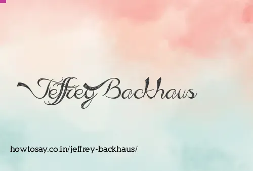Jeffrey Backhaus