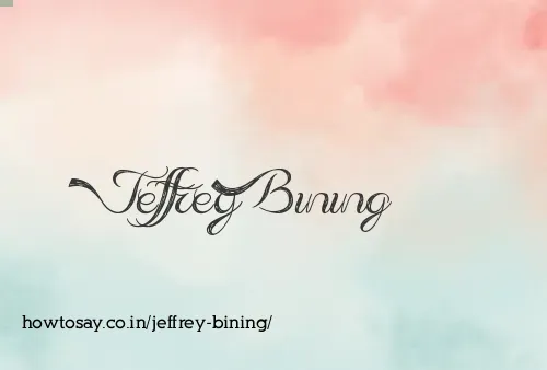 Jeffrey Bining