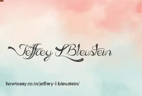 Jeffrey L Bleustein