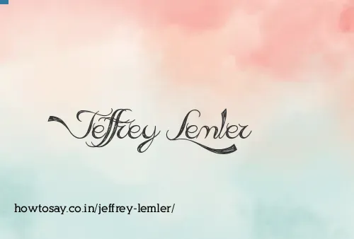 Jeffrey Lemler